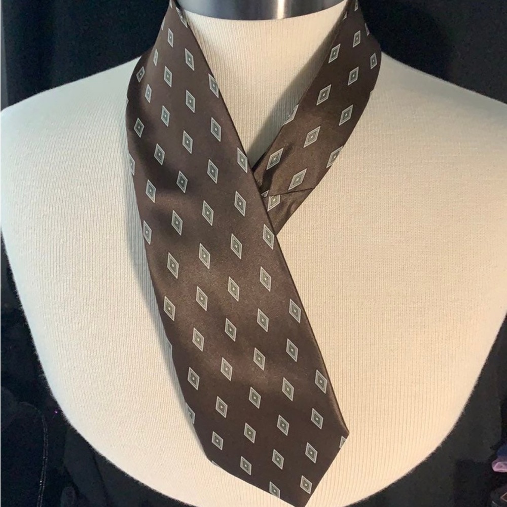 Vintage Rene Chegal brown patterned tie